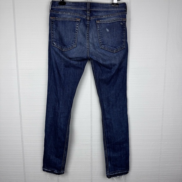 Rag & Bone Dre Colvin Blue Distressed Slim Skinny Boyfriend Jeans Low Rise 25 - Picture 5 of 8